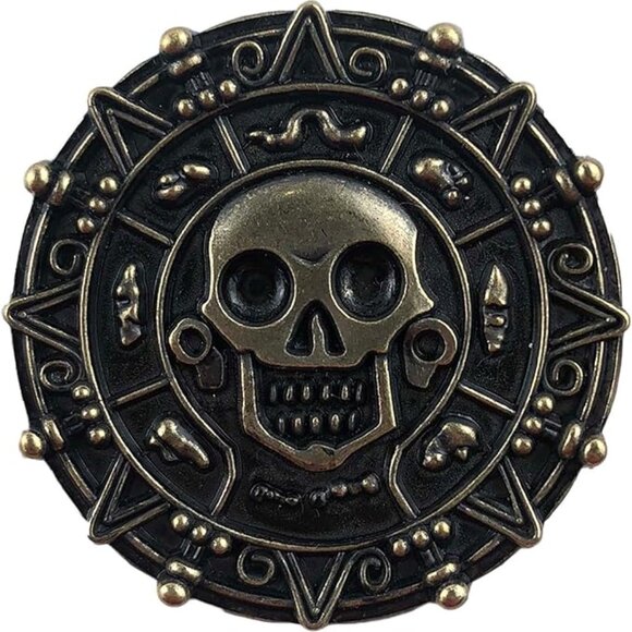 Disney Trading Pin Pirates of the Caribbean Skull Medallion Coin Black Pearl - Picture 5 of 5